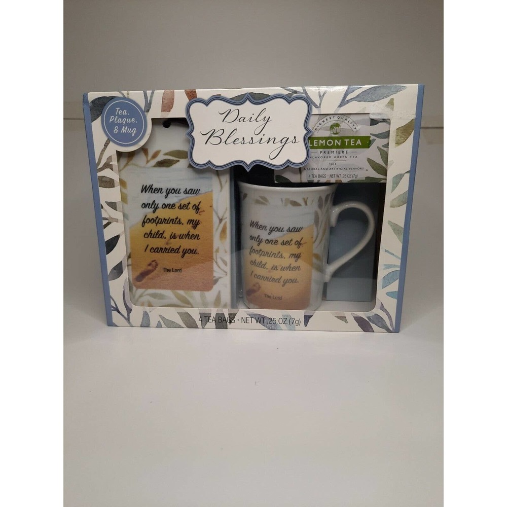 Bay Island Love Daily Blessings Ceramic Mug, Wall Plaque & Lemon Tea Gift